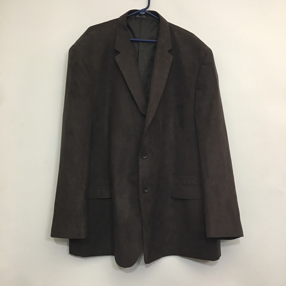 Jean Paul Germaine Mens Brown Microfiber 58 Long Sport Coat